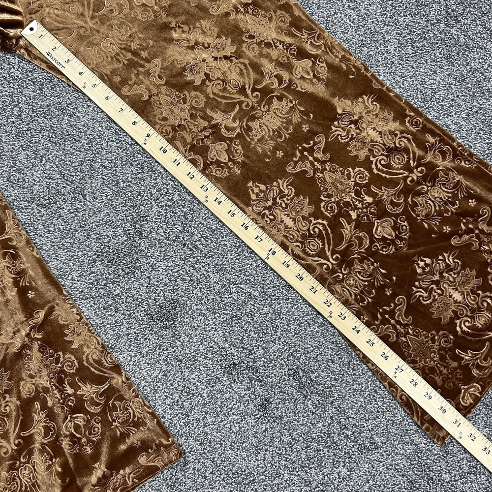 NEW Beyond Yoga Best Dressed Pant Bronze Womens XL Velvet Wide Leg Paisley Print - Picture 10 of 11